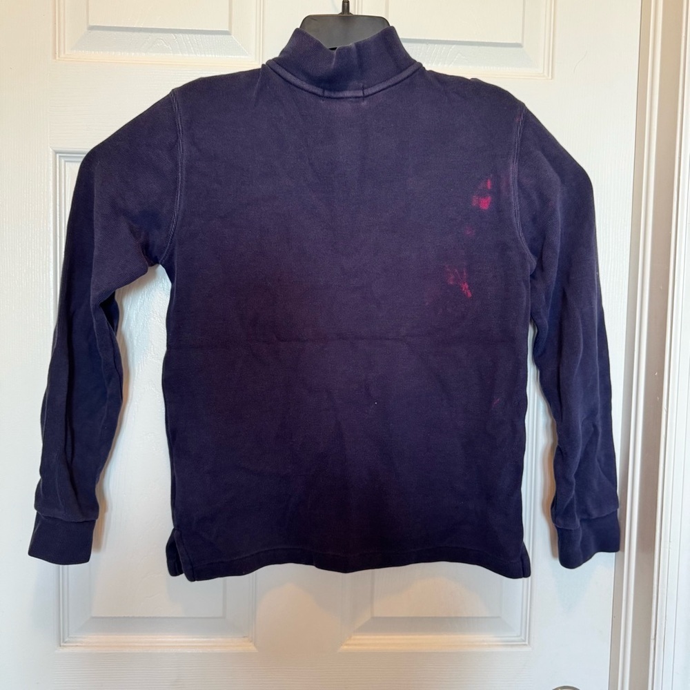 Polo Ralph Lauren Sweater Mens Large Blue Pullover Quarter Zip Yellow Pony - Picture 5 of 11